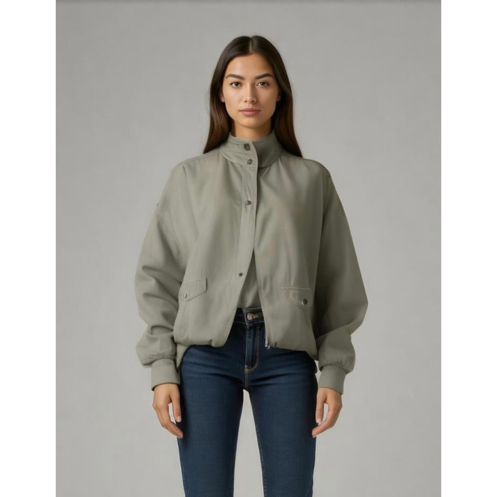 NWT Falls Creek Women's Jacket 1X Olive Green Lightweight High Collar Gorpcore